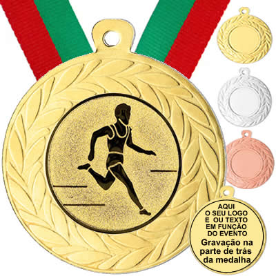 Medalha de metal 45 mm na cor dourado para premiar os que merecem