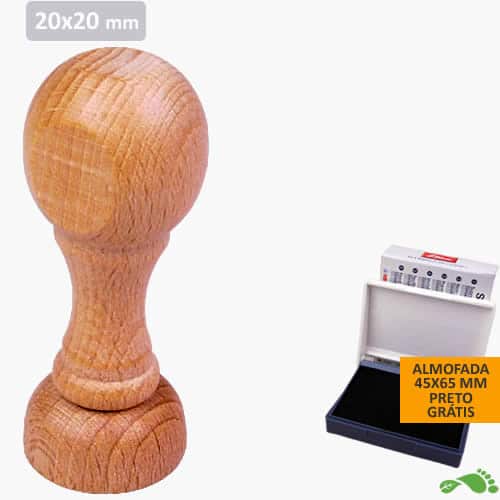 Carimbos madeira redondos - 20x20 mm