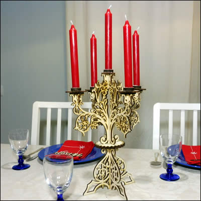 Candelabro Porta Velas Madeira--