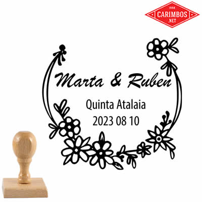 carimbo-de-madeira-casamento-flores