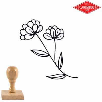 carimbo-de-madeira-flores-silvestre