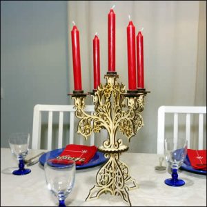Candelabro Porta Velas Madeira--