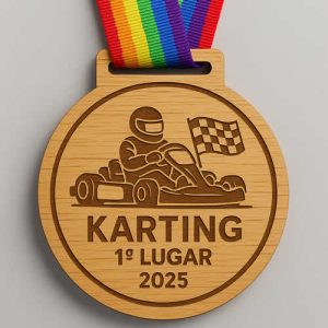 Medalhas em madeira - Gravadas a laser