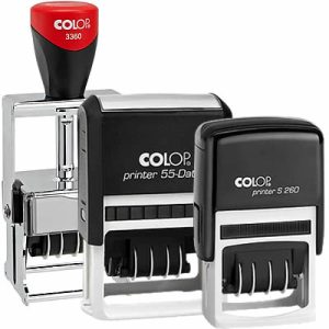 Carimbos datadores automáticos COLOP modelos S260, 55-Dater e 3360