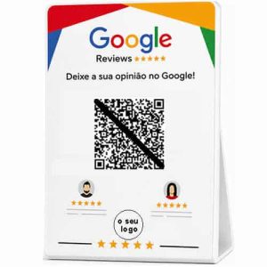 Placa Google Reviews com QR Code Personalizada